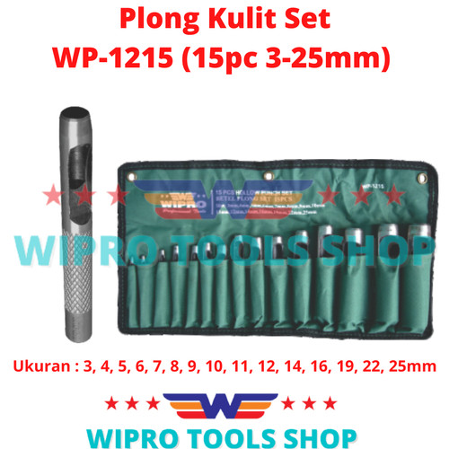 Betel Plong Kulit Punch Hole Set 15Pc (3-25mm) WP-1215 WIPRO