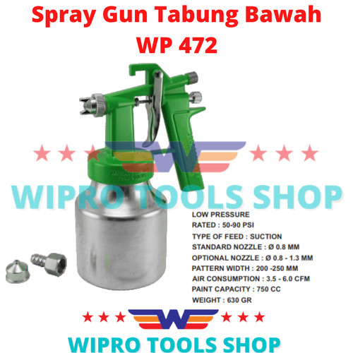 Spraygun Cat Tabung Angin Spray Gun Tabung Bawah WP 472 WIPRO