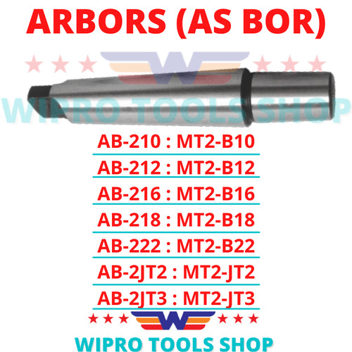 Sambungan Kepala Bor Arbors Asbor MT2-B10/B12/B16/B18/B22/ JT2/JT3