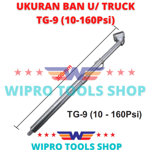 WIPRO Pengukur Tekanan Angin Ban Model Lurus 300mm 160Psi TG-9