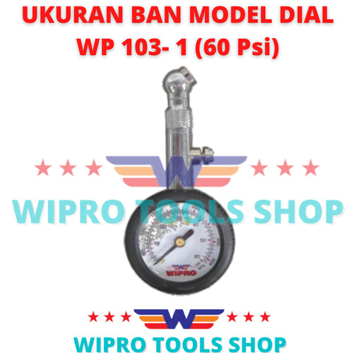 WIPRO Pengukur Tekanan Angin Ban Model Jarum / Dial 60Psi WP 103-1