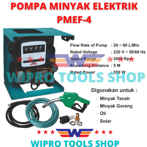 Fuel Transfer Pump / Pompa Minyak Elektrik + Flow Meter 4 Digit PMEF-4