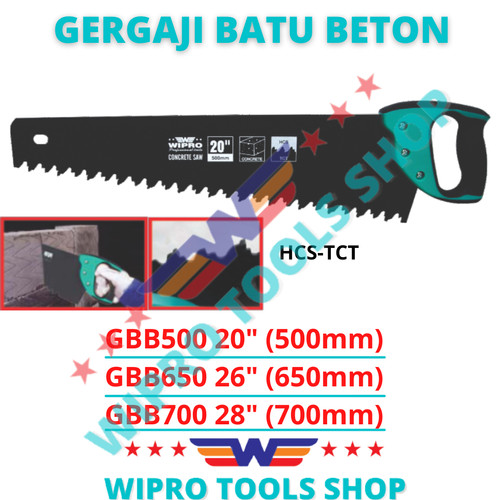 WIPRO Gergaji Batu Beton Ringan 20" GBB500, 26" GBB650, 28" GBB700