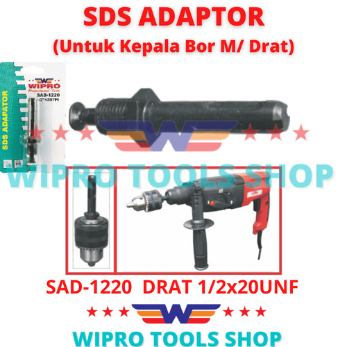 WIPRO Adapter / Adaptor SDS / Sambungan Kepala Bor 1/2x20UNF SAD-1220