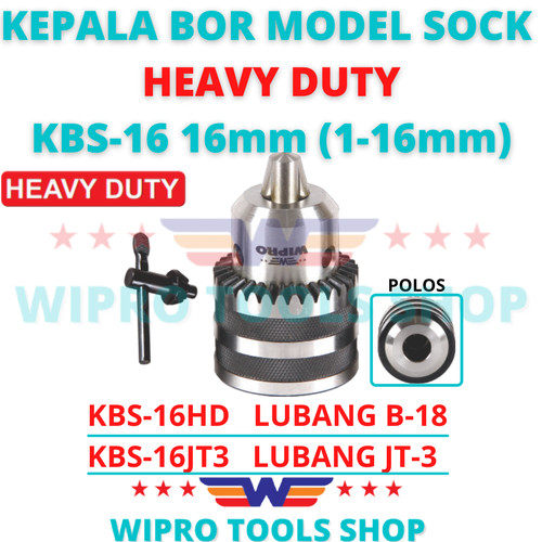 WIPRO Kepala Bor / Drill Chuck Model Sock 16mm HEAVY DUTY