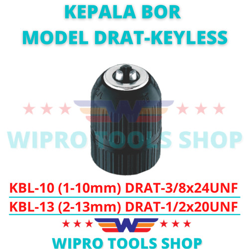 WIPRO Kepala Bor Keyless / Drill Chuck Self Lock 10 / 13mm Model Drat