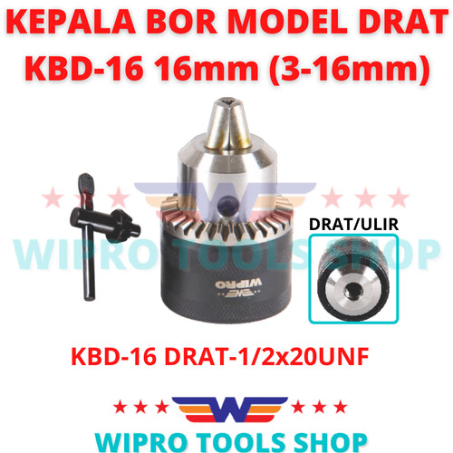 WIPRO Kepala Bor / Drill Chuck Model Drat 16mm (3-16mm) KBD-16