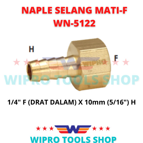 WIPRO Naple / Nepel Selang Mati-F WN 5122 1/4" F x 10mm (5/16") H