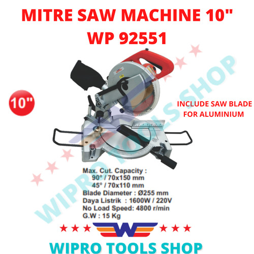 WIPRO Mesin Potong Aluminium / (Mitter) Mitre Saw Machine 10" WP 92551