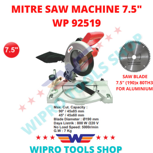 WIPRO Mesin Potong Aluminium / (Mitter) Mitre Saw Machine 7.5" WP92519