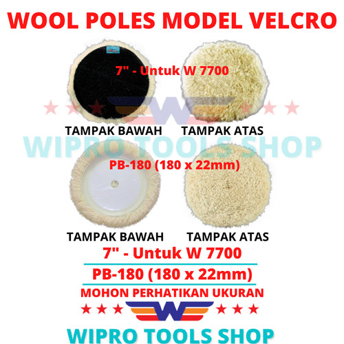 WIPRO Polishing Wool / Bulu Poles / Wool Poles Model Velcro 7"