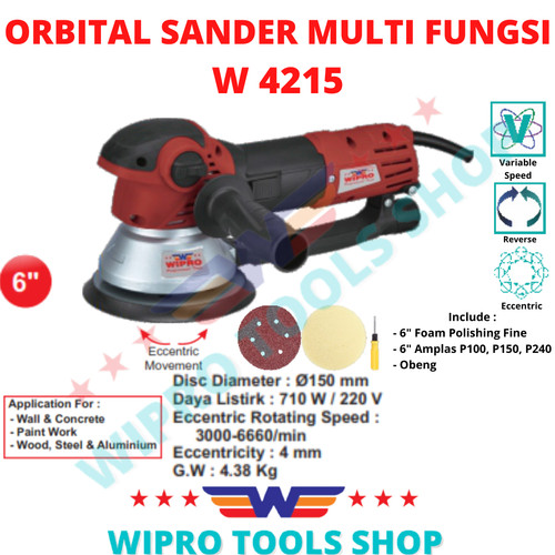 WIPRO Mesin Amplas / Orbital Sander Multifungsi W 4215