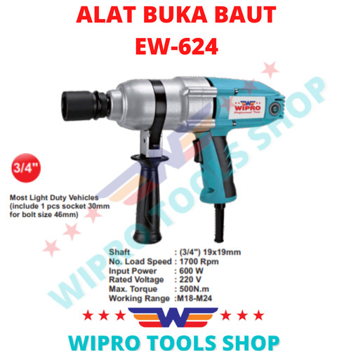 WIPRO Mesin Impact Wrench / Alat Buka Baut EW-624