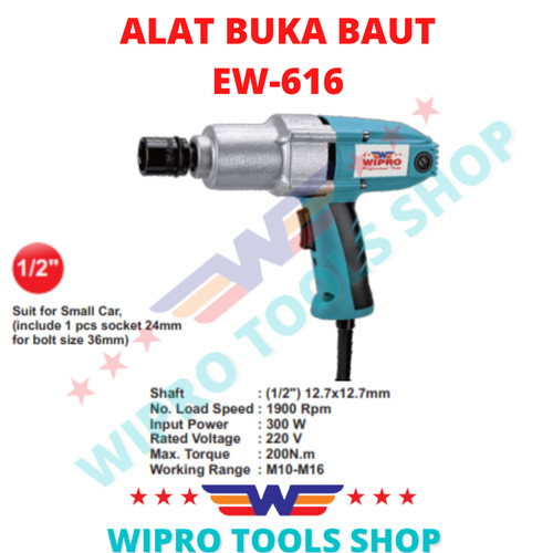 WIPRO Mesin Impact Wrench / Alat Buka Baut EW-616