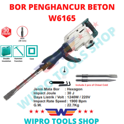 WIPRO Bor Penghancur Beton / Jack Hammer / Bobok Beton W 6165