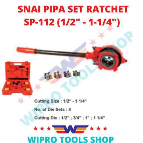 WIPRO Alat Snai Pipa Set Ratchet / Buat Drat Pipa 1/2" - 1-1/4" SP-112