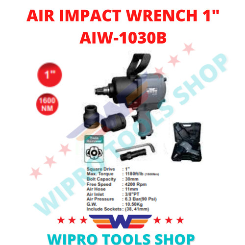 WIPRO Alat Buka Baut Ban Angin / Air Impact Wrench 1" AIW-1030B