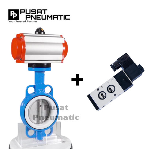 Actuator Butterfly Valve Cast Iron Seat PTFE Single Acting 8 Inch