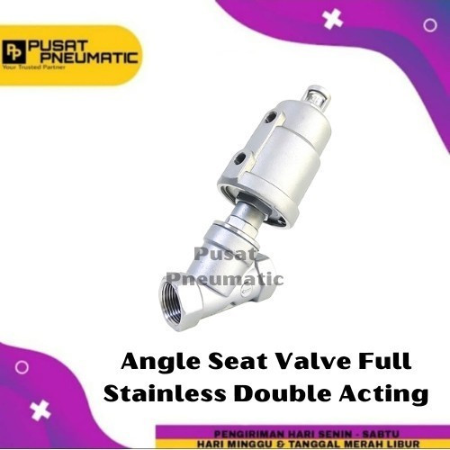 2" Angle Seat Valve Full Stainless Double Acting Size 2 Inch