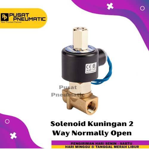 Solenoid Valve 2 Way Selenoid Valve Kuningan Normal Open 1/4 Inch