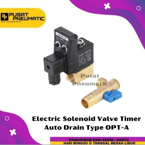 1/2" Electric Solenoid Valve Timer Auto Drain 16bar 230 vac Split Body