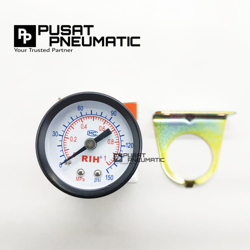 Pressure gauge drat 1/8" range 0-1mpa atau 0-10bar