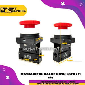 MECHANICAL VALVE PUSH BUTTON WITH LOCK 2 LOBANG 2/2 DRAT 1/8"