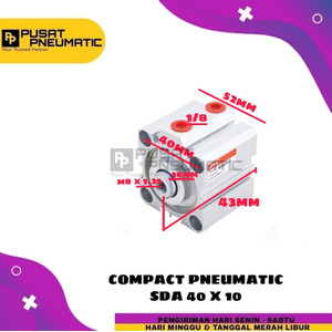 PNEUMATIC COMPACT CYLINDER SD 40X10 / SDA 40 X 10