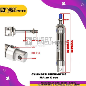 MA 20x200 CYLINDER PNEUMATIC STAINLESS MA 20 X 200