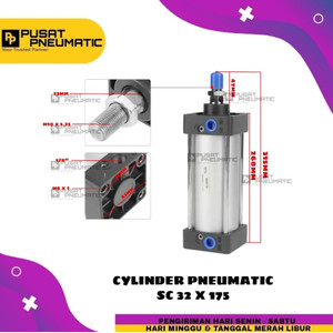 SC 32X175 Pneumatic Standard Cylinder / Cylinder Pneumatic SC 32 x 175