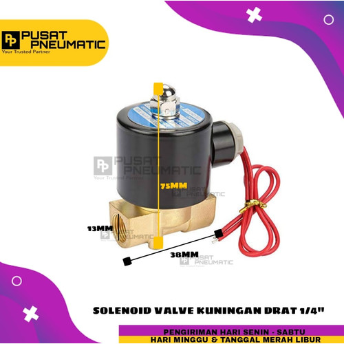 1/4" Selenoid valve kuningan Solenoid Valve kuningan 1/4" normal close