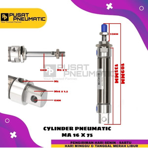 MA 16x75 CYLINDER PNEUMATIC STAINLESS MA 16 X 75