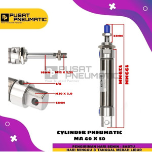 MA 40x50 CYLINDER PNEUMATIC STAINLESS MA 40 X 50