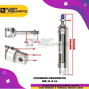 MA 16x50 CYLINDER PNEUMATIC STAINLESS MA 16 X 50