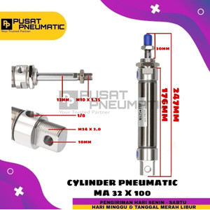 MA 32x100 CYLINDER PNEUMATIC STAINLESS MA 32 X 100