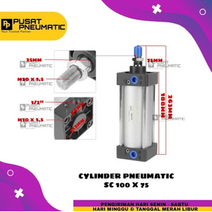 SC 100X75 Pneumatic Standard Cylinder / Cylinder Pneumatic SC 100 x 75