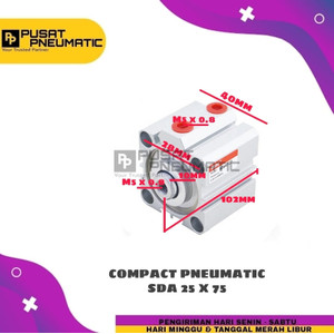 PNEUMATIC COMPACT CYLINDER SD 25X75 / SDA 25 X 75