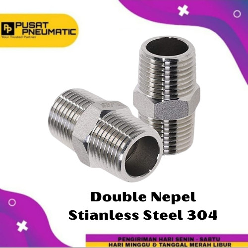 Double nepel stainless steel 304 2" (inch)