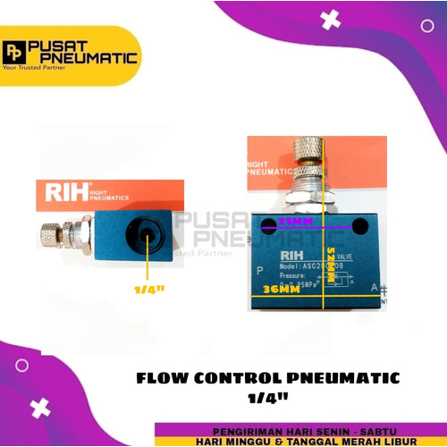 Flow Control Pneumatic Drat 1/4"