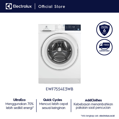 Mesin Cuci ELECTROLUX EWF7554E3WB/ EWF 7554 E3WB/ EWF7554 E3WB