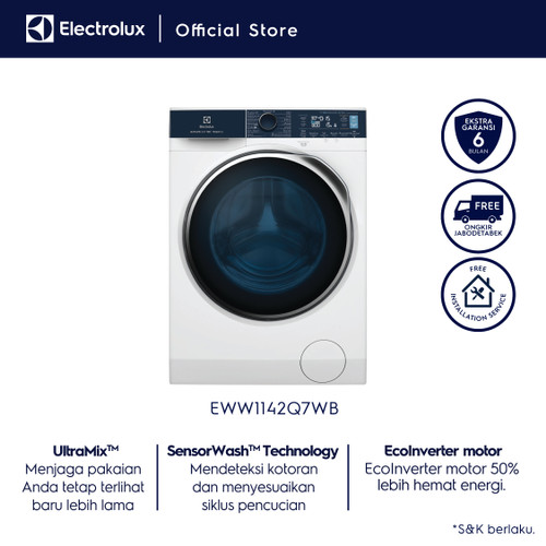 Mesin Cuci ELECTROLUX EWW1142Q7WB / EWW 1142Q7WB/ EWW 1142 Q7WB