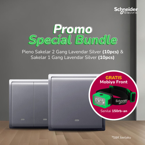 Bundle Schneider Pieno Saklar 2G+1G (20pcs) + free Mobiya