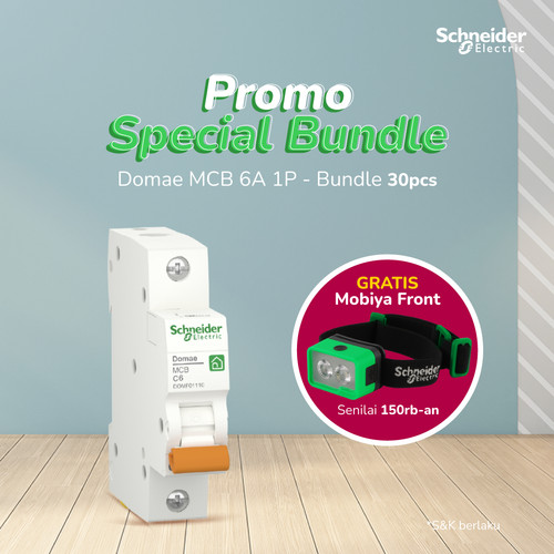 Bundle Schneider Electric MCB Domae 6A 1P (30pcs) + Free Mobiya Front