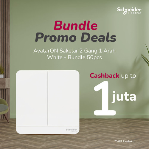 Bundle Schneider Electric AvatarOn Sakelar 2G 1A - White (50pcs)