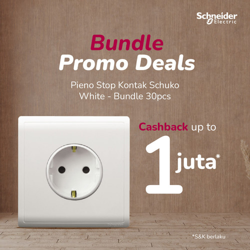 Bundle Schneider Electric Pieno Stop Kontak Schuko White (30pcs)