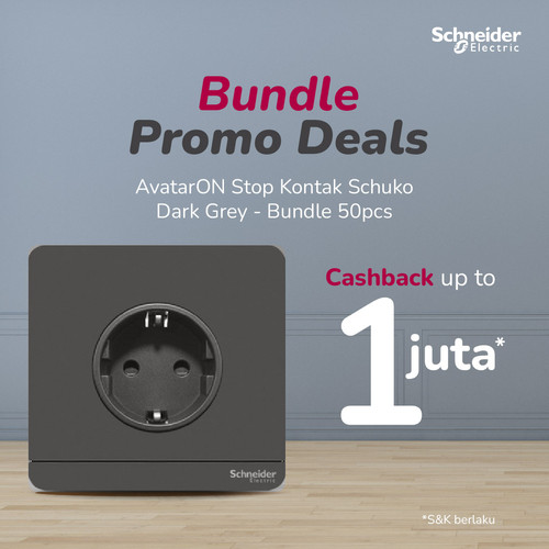 Bundle Schneider Electric AvatarOn Stop Kontak Schuko Dark Grey(50pcs)