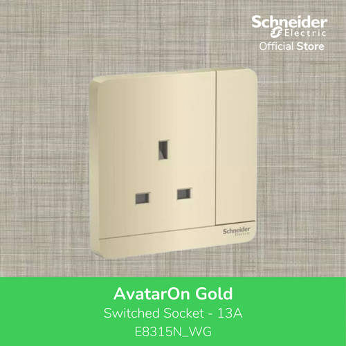 Schneider Electric AvatarOn switched socket 13A Gold - E8315N_WG