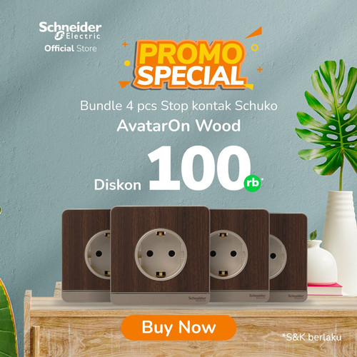 (Disc.110rb) Bundle AvatarOn Stop Kontak Schuko - Wood