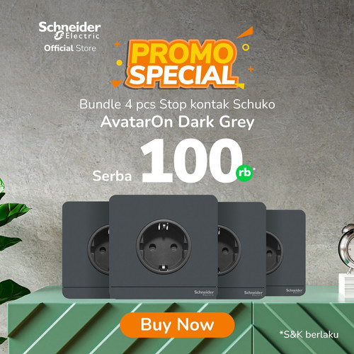 (Disc.100rb) Bundle AvatarOn Stop Kontak Schuko - Dark Grey