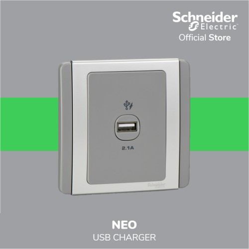 Schneider Electric NEO USB Charger - 1 Gang USB Charger - E3031USB_GS